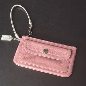 Coach Pink Leather Wristlet